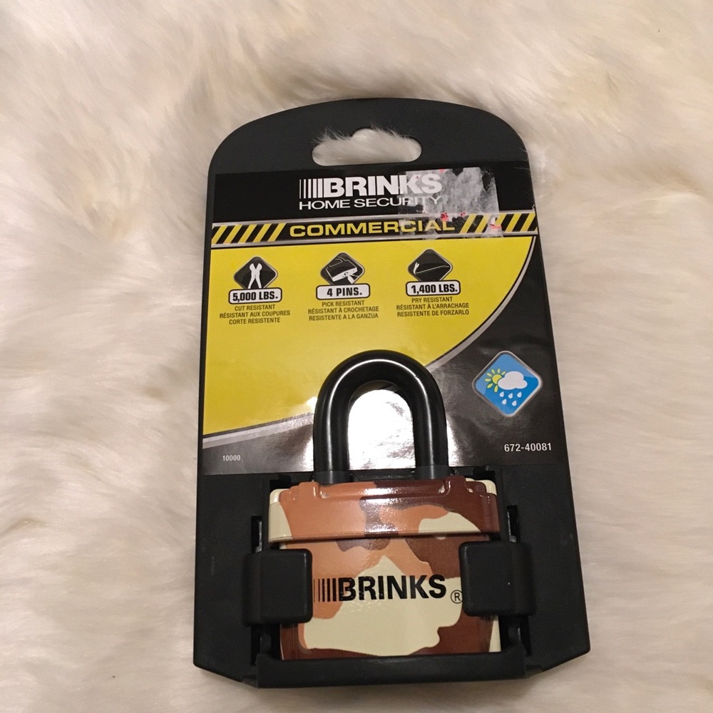 New BRINKS Brown Camo Home Security Commercial Lock PadLock Camouflage